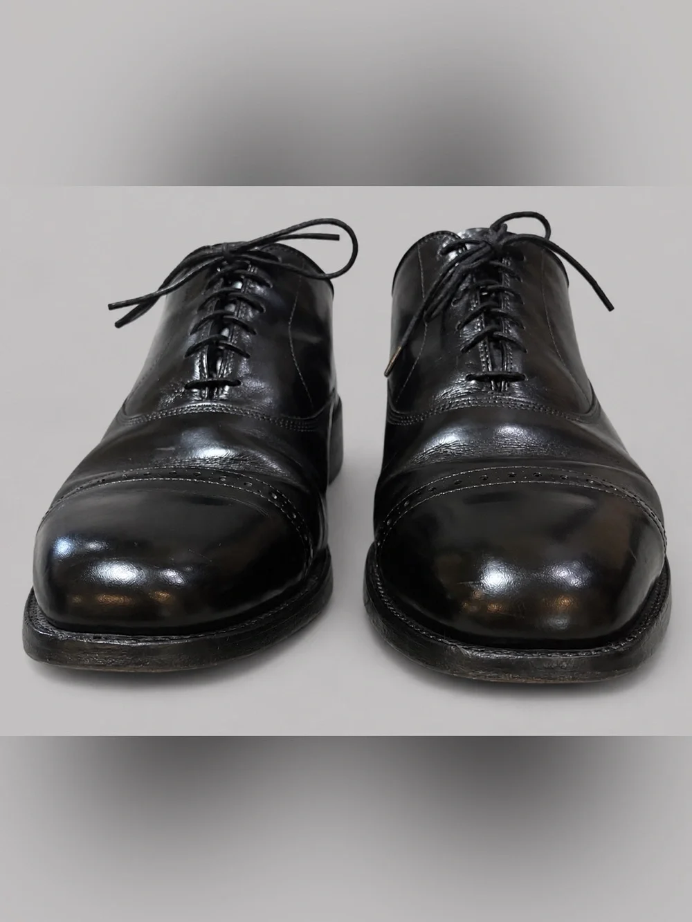 Allen Edmonds Byron Black Leather Cap Toe Oxford Shoes 10.5 EEE 234 Last USA